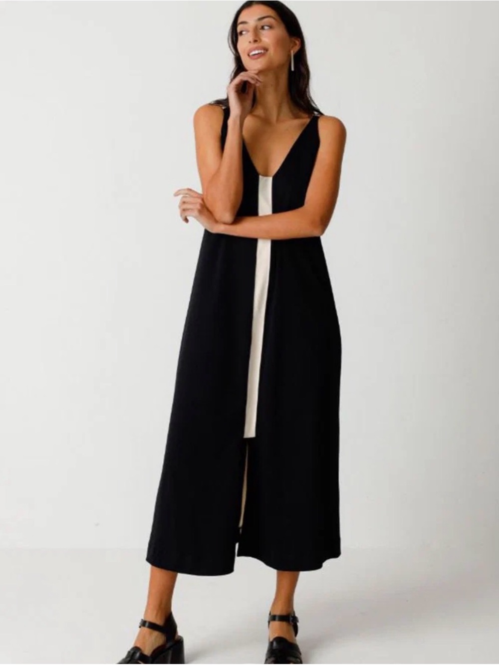 SKFK Zaine Organic Cotton black sleeveless midi dress-Classic-4